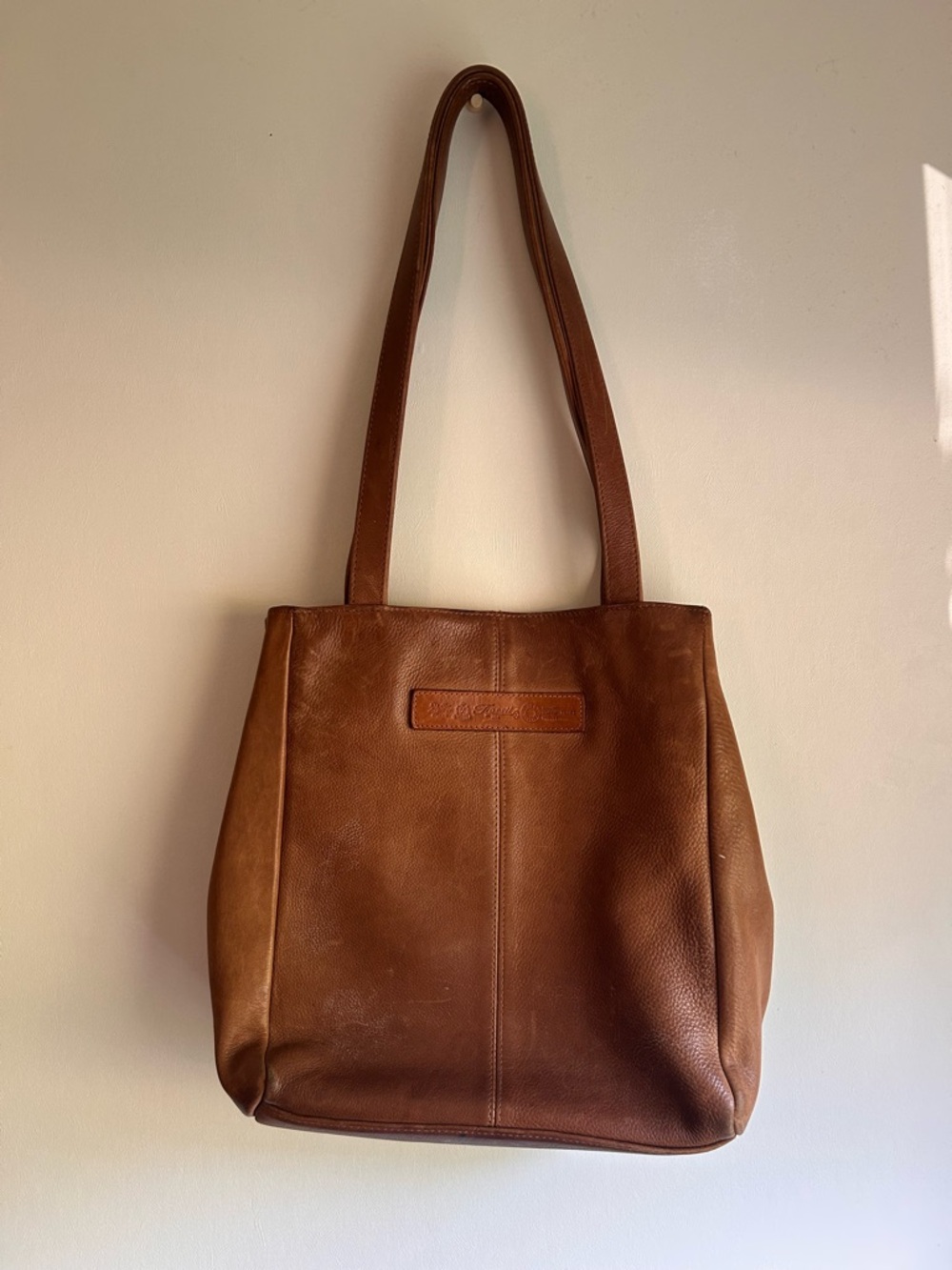 Classic Fossil Brown Leather Tote Bag